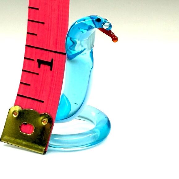 Hand Blown Glass Art HANDMADE Figurine Cobra SNAKE Mini Figure - Picture 5 of 5